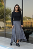 Asymmetric check-print Skirt (7521147027700)