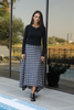 Asymmetric check-print Skirt (7521147027700)