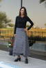 Asymmetric check-print Skirt (7521147027700)