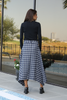 Asymmetric check-print Skirt (7521147027700)