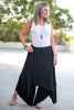 Overlay Tie Harem Pants With Elastic Waist - Black (4565329117317) (7273889497262)