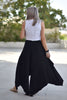 Overlay Tie Harem Pants With Elastic Waist - Black (4565329117317) (7273889497262)