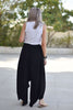 Overlay Tie Harem Pants With Elastic Waist - Black (4565329117317) (7273889497262)