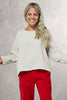 Long Sleeves Dropped Shoulders Top in Crushed Crepe (7321486000302)