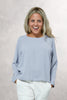 Long Sleeves Dropped Shoulders Top in Crushed Crepe (7321486000302) (7323062173870) (7323064631470)