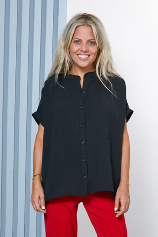 Shoulder Pleats Button Down Shirt (7321472106670)