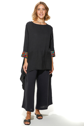 Shahad Crinkle Cotton Pant & Top Set With Calligraphy Detailing (7912593916148)