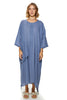 Kinda Linen Kaftan With An Oversized Pocket And Front Pleats Detailing (7907131883764)