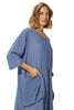 Kinda Linen Kaftan With An Oversized Pocket And Front Pleats Detailing (7907131883764)