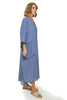 Kinda Linen Kaftan With An Oversized Pocket And Front Pleats Detailing (7907131883764)