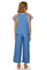 Yafa Soft Cotton Denim Pant & Top Set With Kafya & Tassels Detailing (7912638251252)
