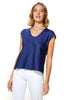 Lola Silk Top With Cap Sleeves & Open V-Neckline (7912690319604) (7920892510452)