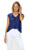 Lola Silk Top With Cap Sleeves & Open V-Neckline (7912690319604) (7920892510452)