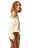 Silky Crepe Off Shoulder Top With Grommet Accents & Elasticated Waist (6963232309422)
