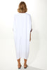 Zain White Linen Kaftan With Lining & Two Front Pockets (7912725283060)