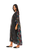 Falak Geometric Abaya With Embroidered Borders & Sleeve Tassels - Navy (8054751953140)