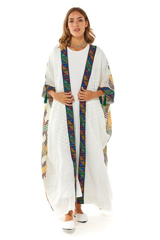 Falak Geometric Abaya With Embroidered Borders & Tassels- Off-white (8054738714868)