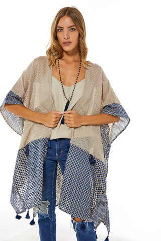 Tia Half & Half Kimono With Tassels Detailing (8059611087092)