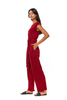 Viola Cotton Jersey Jumpsuit With Cap Sleeves And Attached Layered Tie Belt (8082470404340)