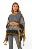 Seba Jacquard Poncho Top With Tassels Detailing (8059626553588)