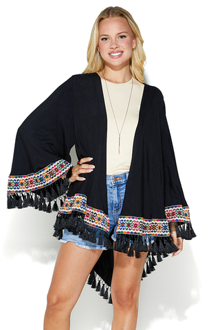 Gigi Oversized Poncho Cardi With Tassels & Border Detailing (7749439258868) (7750002704628)