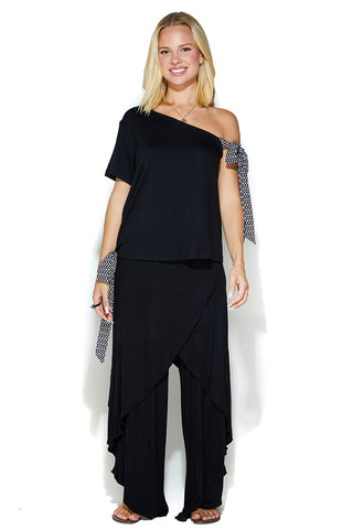 Jenna Cotton Jersey Cold Shoulder Top & Overlay Pants Set (7749494309108)