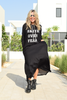 Long Hoodie Dress With Side Pockets - Black/Faith Over Fear (6068262273198)