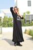 Long Hoodie Dress With Side Pockets - Black/Faith Over Fear (6068262273198)