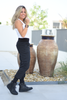 Wide Waist Cuffed Hem Zipper Pants - Black (6068240515246)
