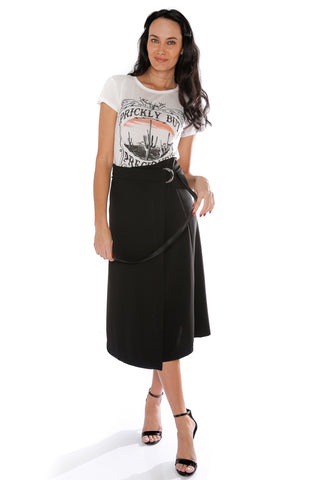 A line Wrap Around Skirt - Black (463418654758)