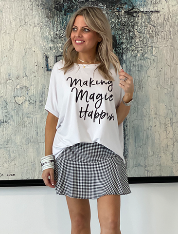 Get It Right Basic Tee- White / Making Magic Happen (4170137370757)