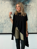 Short Sleeves Poncho Top - Black (4170138910853)