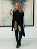 Short Sleeves Poncho Top - Black (4170138910853)