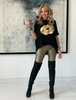 Get It Right Basic Tee- Black / Gold Lips (4170137665669)