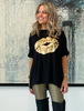 Get It Right Basic Tee- Black / Gold Lips (4170137665669)