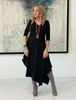 Long Sleeves Total Comfort Dress - Black (4170130325637) (5873935483034)