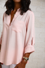 V-Neckline Linen Shirt With Adjustable Sleeves (6952768143534)