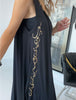 Sleeveless Calligraphy Dress - Black (4170125148293)
