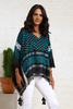 Open Sides Poncho Top With Sequin - Blue/Silver (6952942469294)
