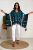 Open Sides Poncho Top With Sequin - Blue/Silver (6952942469294)