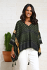 Open Sides Poncho Top With Sequin - Olive/ Gold (6953007284398)