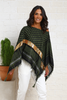 Open Sides Poncho Top With Sequin - Olive/ Gold (6953007284398)