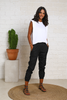 Cropped Length Denim Joggers - Black (6975796773038)