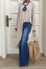 Long Sleeves Asymmetrical Top - Beige (5609691938970)