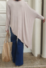 Long Sleeves Asymmetrical Top - Beige (5609691938970) (7533384171764)