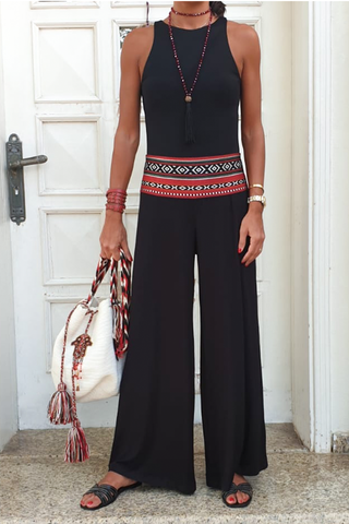 Black Cotton Palazzo Pants - Black/Sadu (5609718087834)