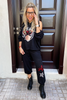 Long Sleeves Loose Fit Hoodie- Black (6233327599790) (6233560187054)