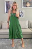 Sleeveless Round Neck Resort Midi Dress - Green (6823646298286)