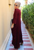 Hamsa 3/4 Sleeves V-Neck Cotton Maxi Dress - Maroon (1822707417132) (6157101170862)