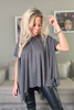 Short Sleeves Poncho Top - Black (4170138910853)
